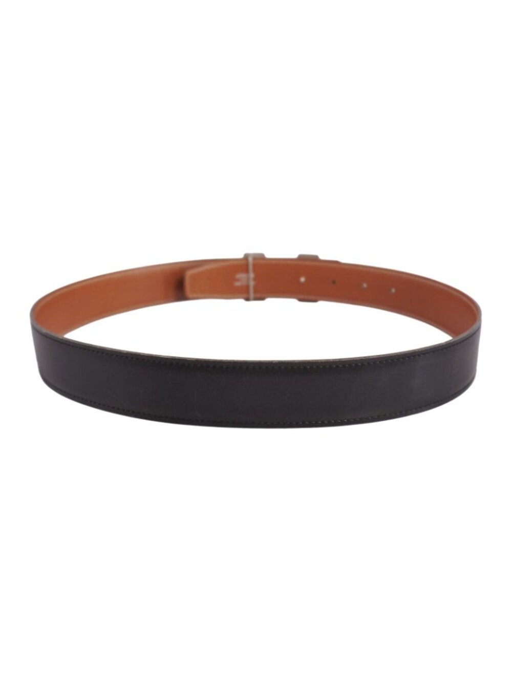 Hermes Vintage Belt Reversible H Logo Constance Buckle 74 Leather Black - Picture 3 of 5
